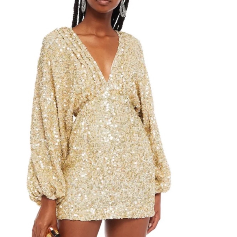 Sequined crepe mini dress